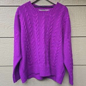 Torrid Plus Size Cable Crop Pullover Sweater Phlox Purple NWT 2x